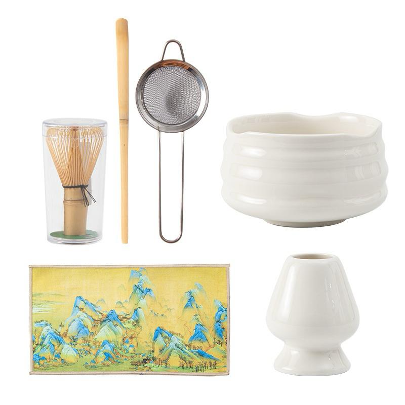 Matcha Whisk Gift Set, Bamboo Whisk, Sifter and Ceramic Holder